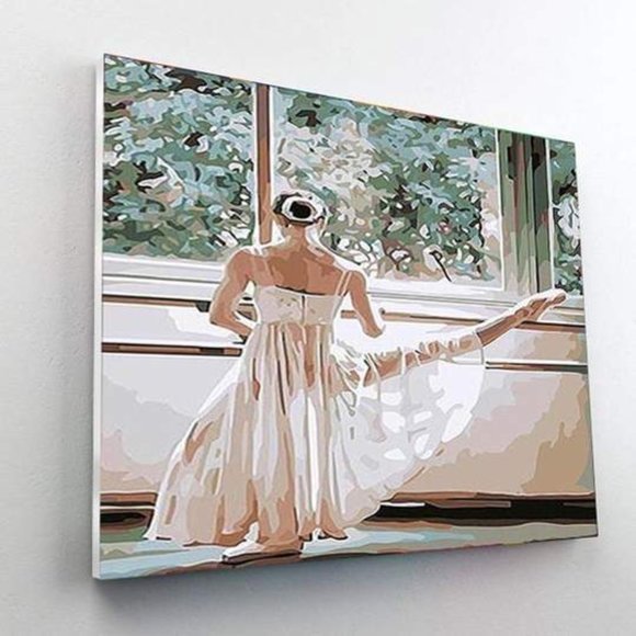 Paint By Numbers Kit White Ballet Lady - Picture 4 of 4